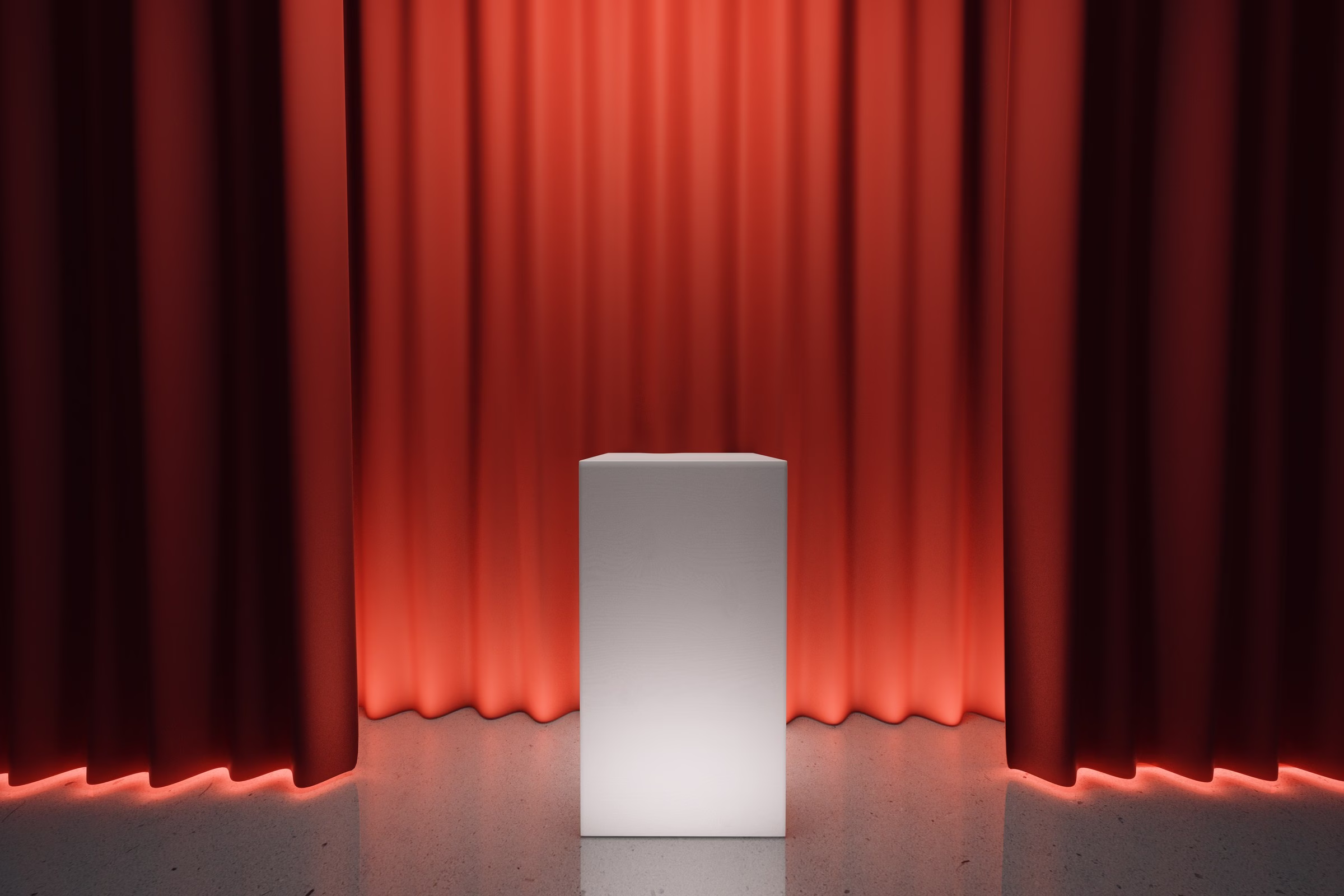 corporate event staging red drape podium lighting design raleigh - Audio/Video Services for Corporate Events in the Triangle Pipe and drape